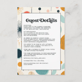 Cartão De Informações Detalhes para Convidados de Casamento com Padrão V