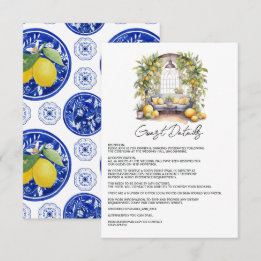 Cartão De Informações Detalhes para Convidados de Casamento com Tema de