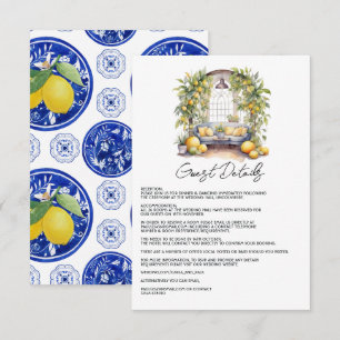 Cartão De Informações Detalhes para Convidados de Casamento com Tema de 