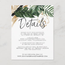 Detalhes para convidados de casamento com vegetaçã