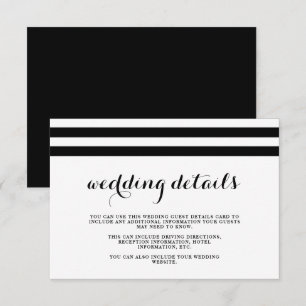 Cartão De Informações Detalhes para Convidados de Casamento Costeiro Pre