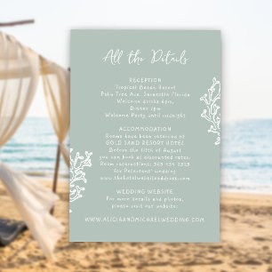 Cartão De Informações Detalhes para convidados de casamento de verão na