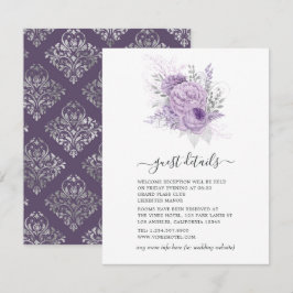 Cartão De Informações Detalhes para Convidados de Casamento Floral Lavan