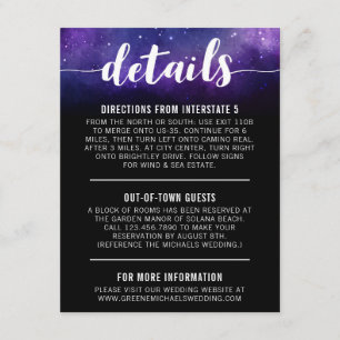 Cartão De Informações Detalhes/sentidos celestiais do casamento da