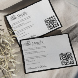 Cartão De Informações Detalhes Simples de Preto e Branco Minimalista Cód