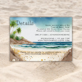 Cartão De Informações Detalhes Simples Do Casamento Da Praia Da Summer O