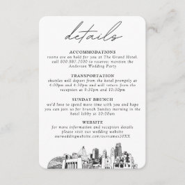Cartão De Informações Detalhes Verticais do Casamento de Omaha