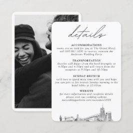 Cartão De Informações Detalhes Verticais do Casamento em Ohio por Akron