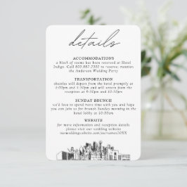 Cartão De Informações Detalhes Verticais Pequenos de Casamento em Dallas