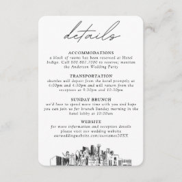 Cartão De Informações Detalhes Verticais Pequenos de Casamento em Dallas