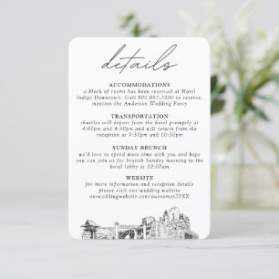 Cartão De Informações Detalhes Verticais Pequenos de Casamento em Fort W