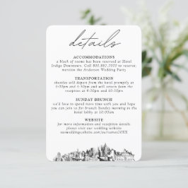 Cartão De Informações Detalhes Verticais Pequenos do Casamento Atlanta