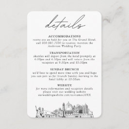 Cartão De Informações Detalhes Verticais Pequenos do Casamento em Virgin