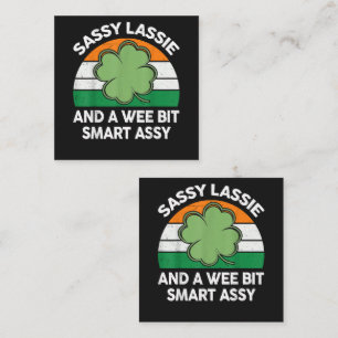 Cartão De Informações Dia de São Patrício Sassy Lassie Cômico Shamrock I