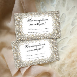 Cartão De Informações Diamantes e Pérolas Quantos Kisses Jogo Bridal