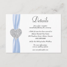 Diamond Heart Blue Ribbon Detalhes do Casamento