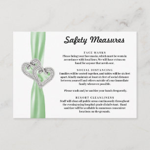 Cartão De Informações Diamond Hearts Green Ribbon Safety Measures