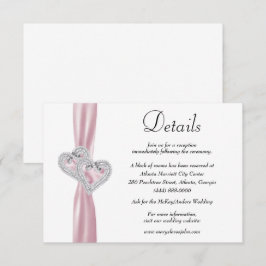 Cartão De Informações Diamond Hearts Pink Ribbon