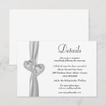 Diamond Hearts White Ribbon