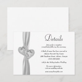 Cartão De Informações Diamond Hearts White Ribbon