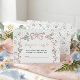 Cartão De Informações Diaper Raffle Baby in Bloom Baby Shower