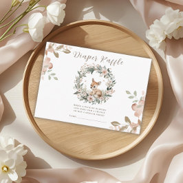 Cartão De Informações Diaper Raffle Baby Shower Game Cute Bear