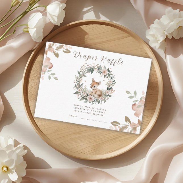 Cartão De Informações Diaper Raffle Baby Shower Game Cute Bear (Criador carregado)