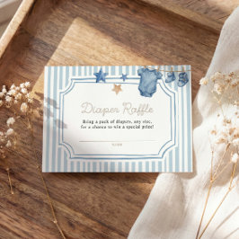 Cartão De Informações Diaper Raffle Card Blue Jean