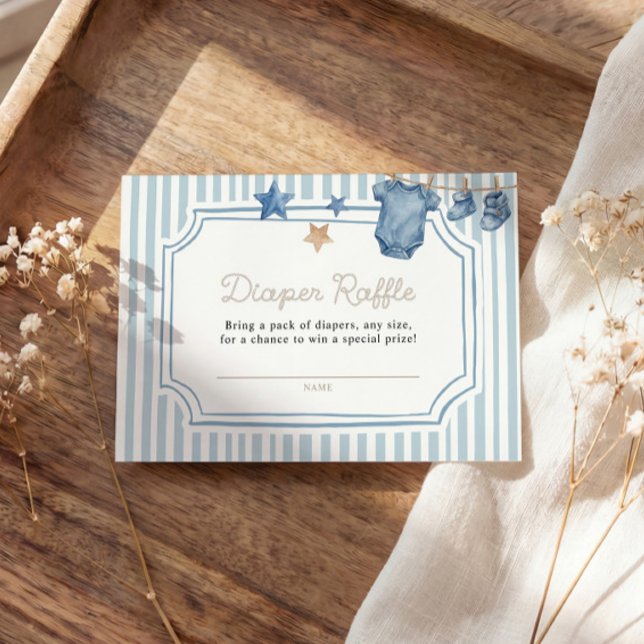 Cartão De Informações Diaper Raffle Card Blue Jean (Criador carregado)