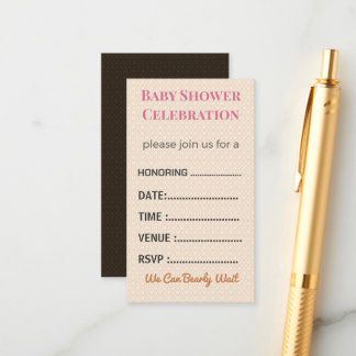 Cartão De Informações Diaper Raffle Card Tickets | Elegant Insert