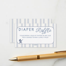Cartão De Informações Diaper Raffle Coffe Brunch Dusty Blue Baby Shower