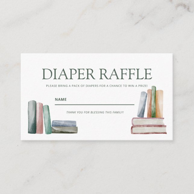Cartão De Informações Diaper Raffle Enclosure Card (Frente)