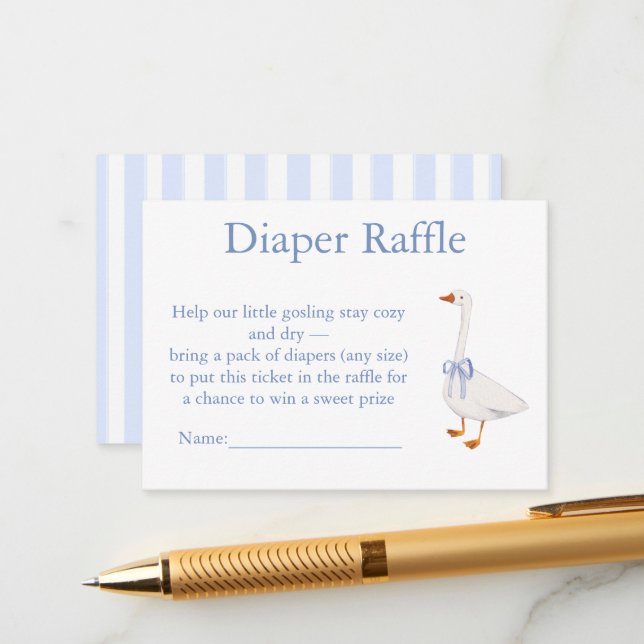 Cartão De Informações diaper raffle goose (Frente/Verso In Situ)