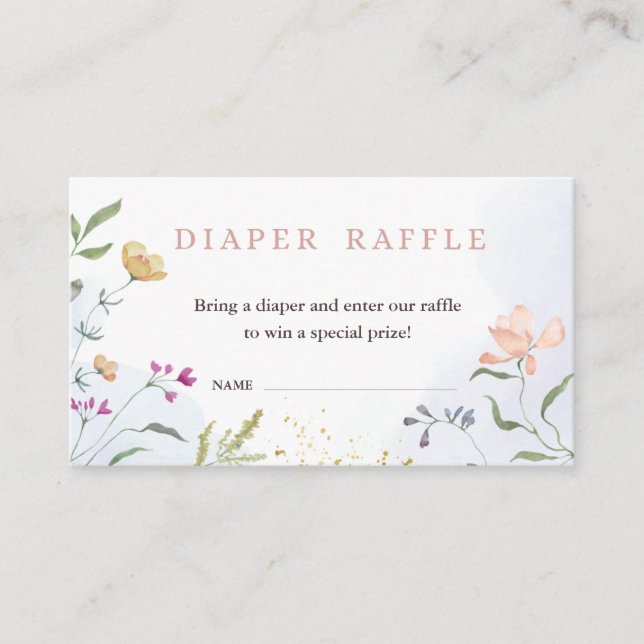 Cartão De Informações Diaper Raffle Insert Card for Baby Shower (Frente)