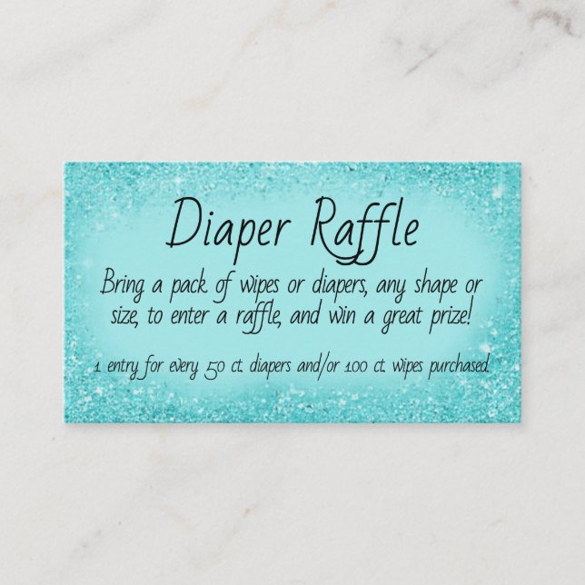 Cartão De Informações Diaper Raffle Invitation Insert (Frente)