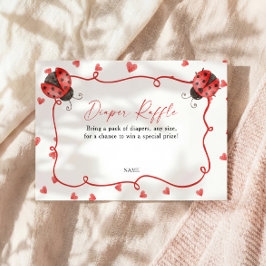 Cartão De Informações Diaper Raffle Love Bug Baby Shower