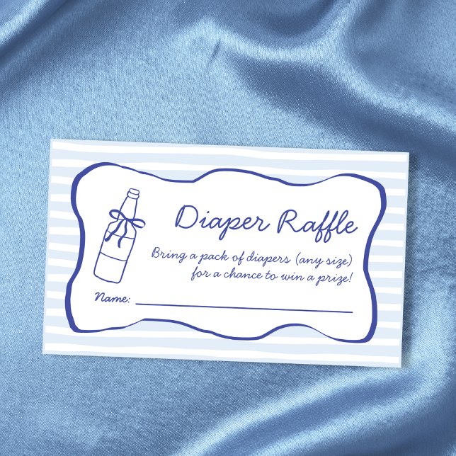 Cartão De Informações Diaper Raffle Soda Bottle Wavy Blue Baby Shower (Diaper Raffle Soda Bottle Wavy Blue Baby Shower Enclosure Card)