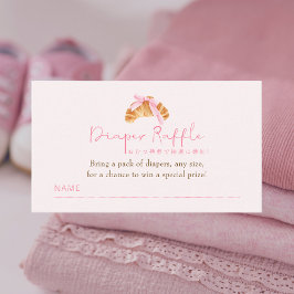 Cartão De Informações Diaper Raffle Ticket Coquette Croissant