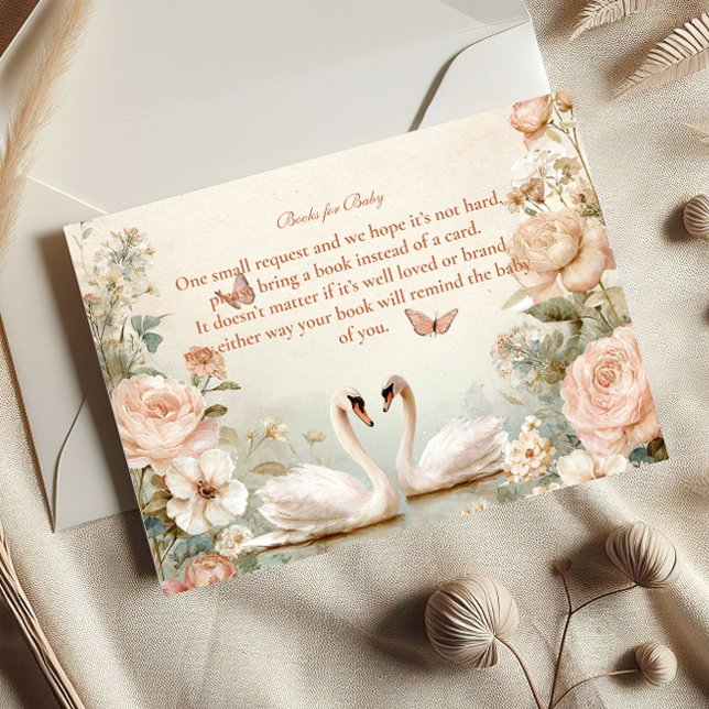 Cartão De Informações Diapper da Flora do Lago Swan Elegante Raffle (Criador carregado)