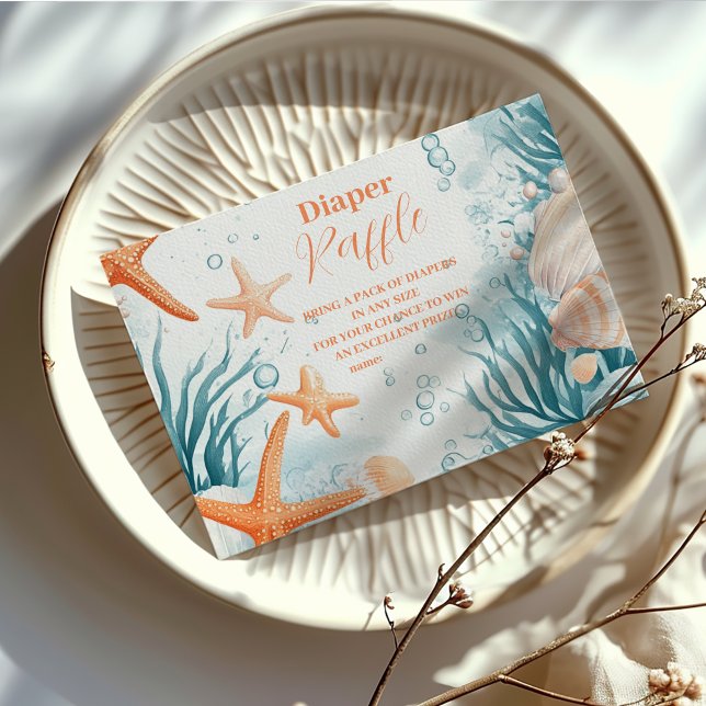 Cartão De Informações Diapper de Starfish, da praia Tropical Summer Raff (Criador carregado)