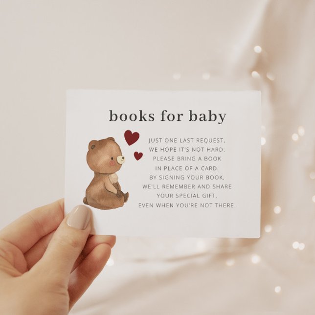 Cartão De Informações Dias de os namorados Bear Livros para Bebê (Criador carregado)