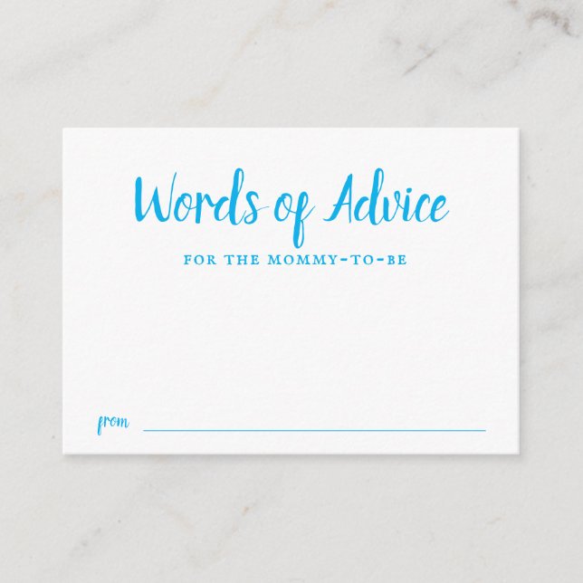 Cartão De Informações Dica Azul, Chá de fraldas de Bebê (Frente)