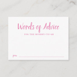 Cartão De Informações Dica-Chá de fraldas Rosa