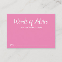 Cartão De Informações Dica-Chá de fraldas Rosa