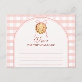 Cartão De Informações Dica de Pastel Pink Gingham Cutie Pie para a Mamãe