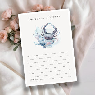 Cartão De Informações Dicas de Coral de Caranguejo Submarino para Chás d