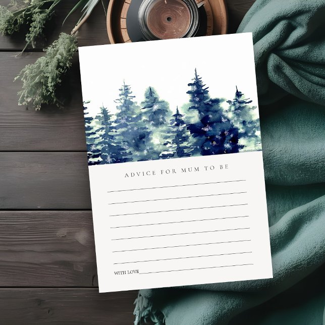 Cartão De Informações Dicas de Natal Floresta de Pinheiro Inverno Chá de (Criador carregado)