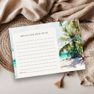 Cartão De Informações Dicas de Palmeiras de Praia para Chá de Bebê da Ma