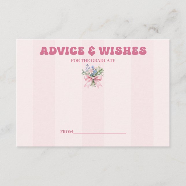 Cartão De Informações Dicas e Desejos para Fundos Universitários (Frente)