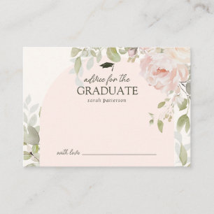 Cartão De Informações Dicas Florais Rosa Elegantes para o Formando